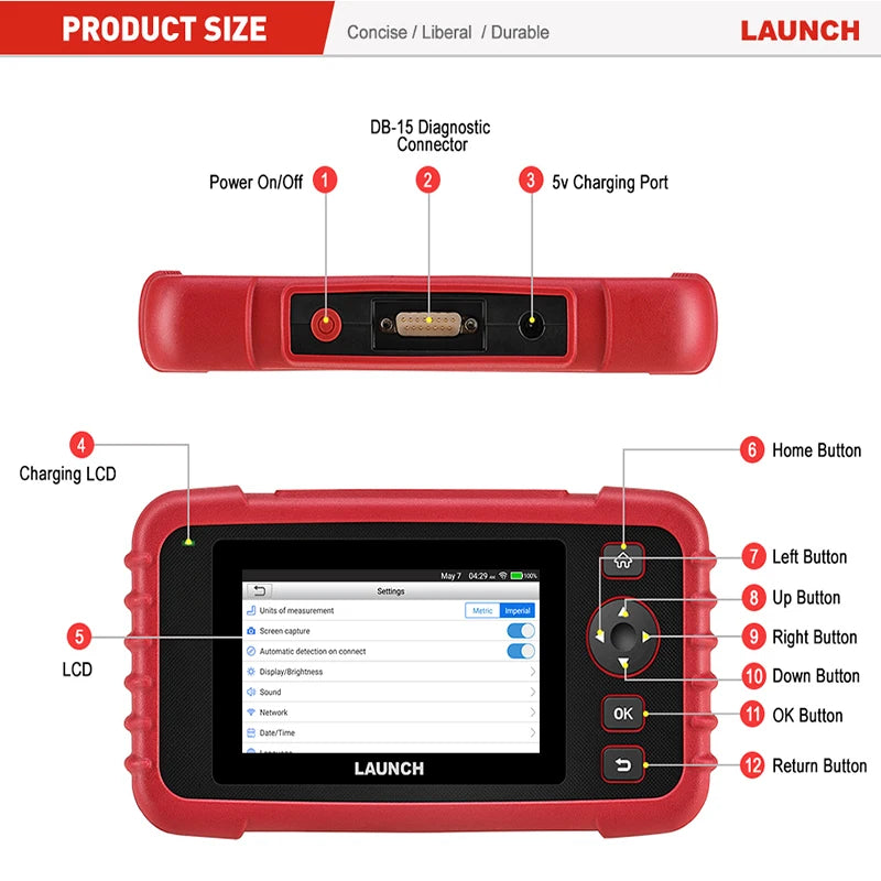 Launch CRP123XV2 OBD2 Scanner Professional Auto Diagnostic Code Reader Tool