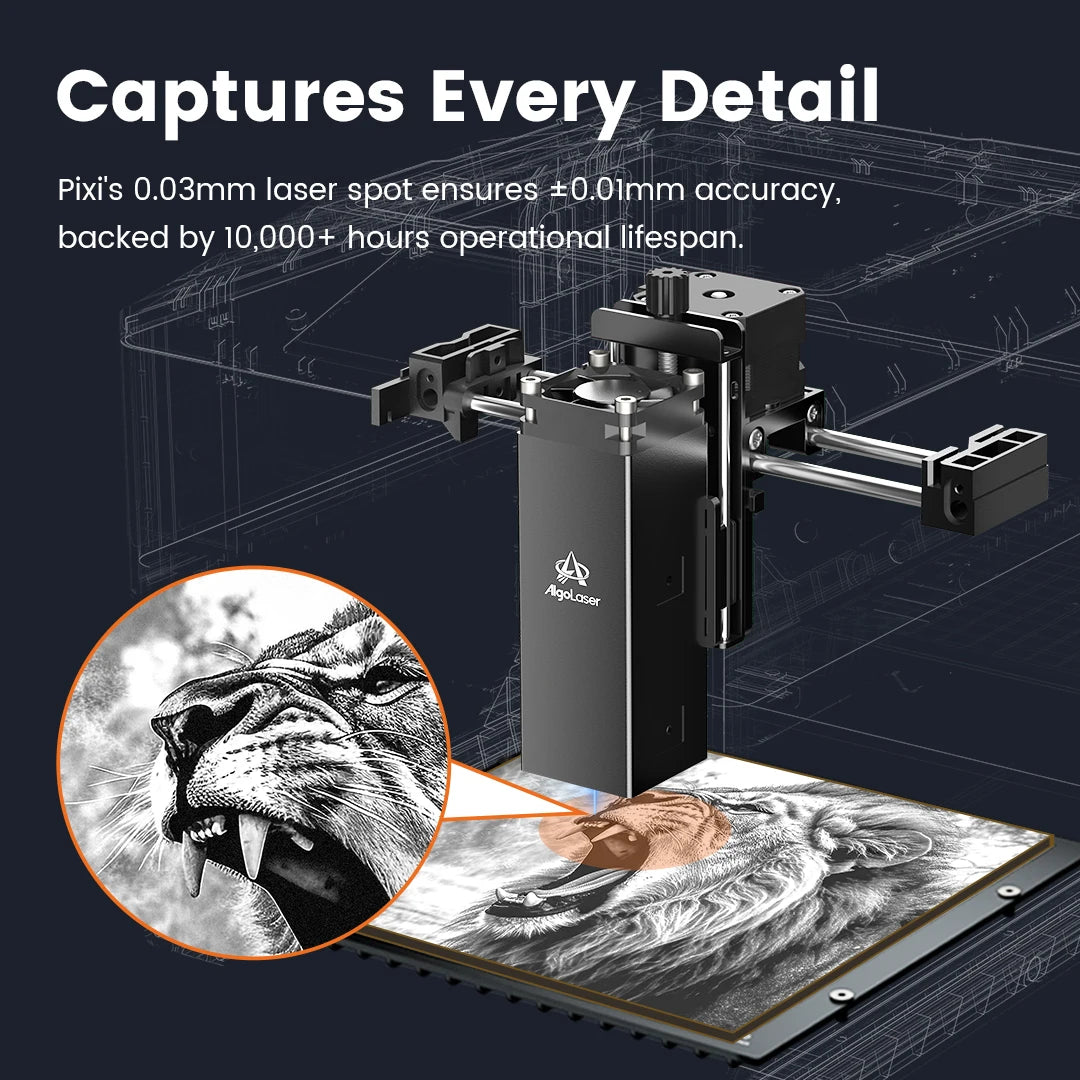 AlgoLaser PIXI Portable Laser Engraver With Advanced Touch Screen
