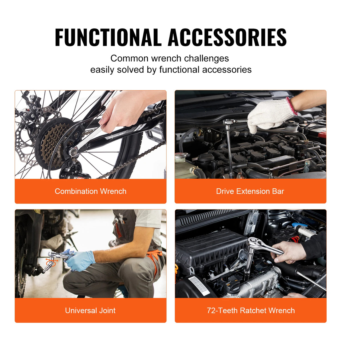 SucceBuy Professional Socket Mechanic Tool Set With Deep Sockets