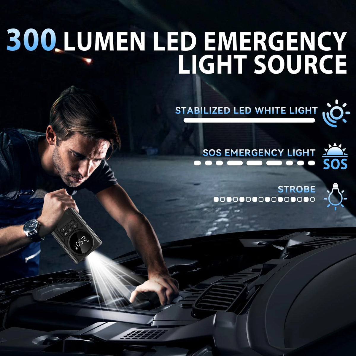 4000A Portable Car Jump Starter With Air Compressor