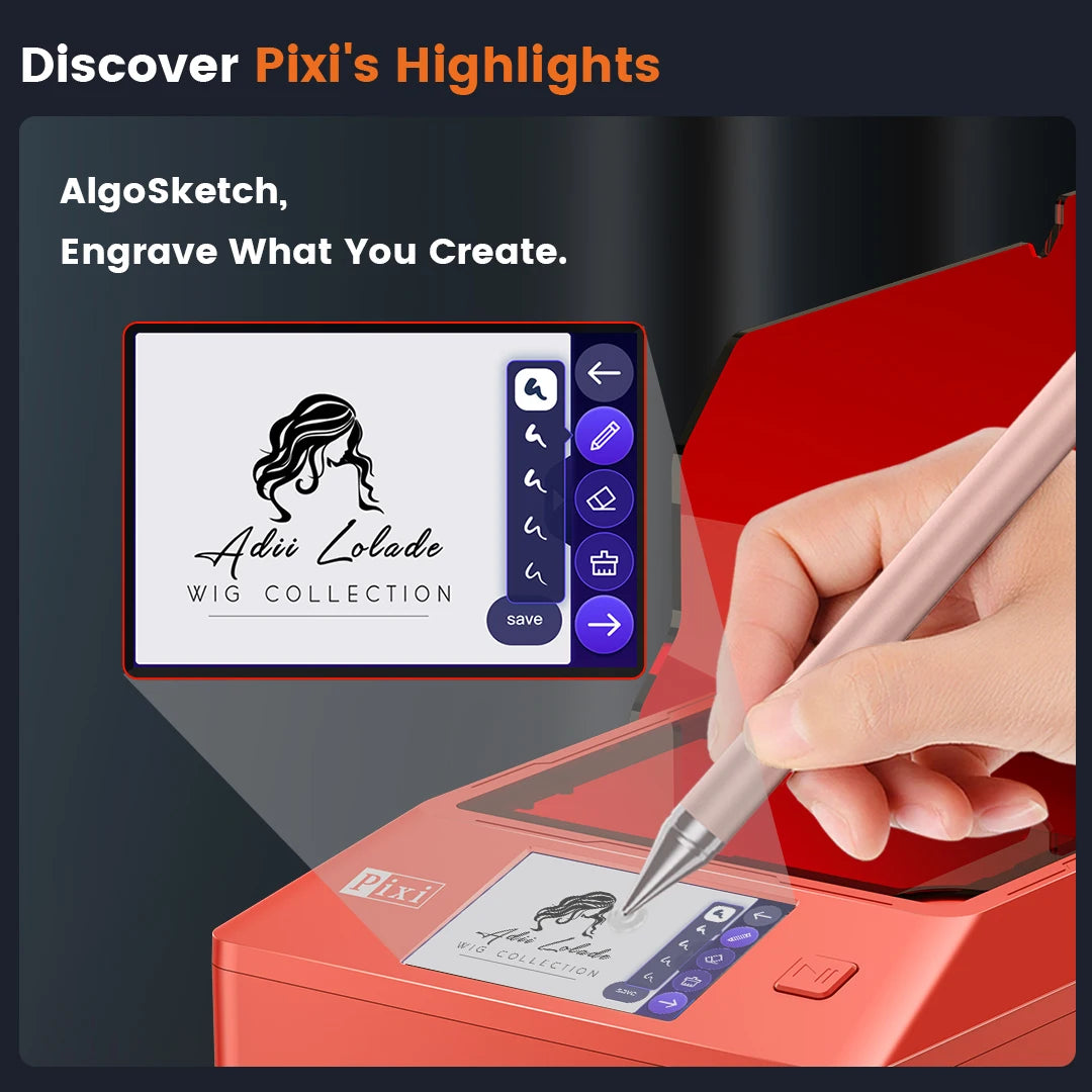AlgoLaser PIXI Portable Laser Engraver With Advanced Touch Screen