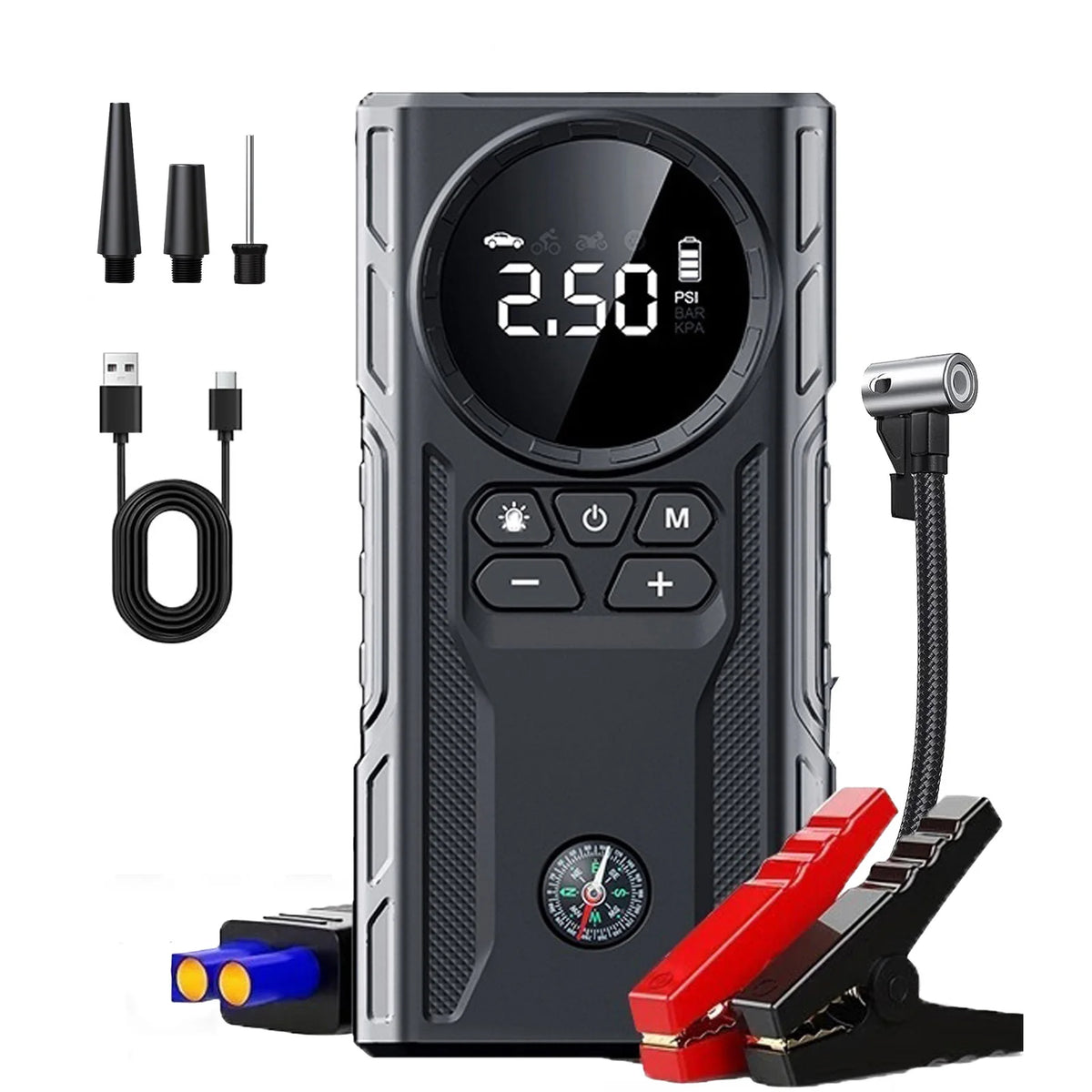 4000A Portable Car Jump Starter With Air Compressor