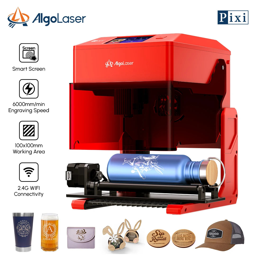AlgoLaser PIXI Portable Laser Engraver With Advanced Touch Screen